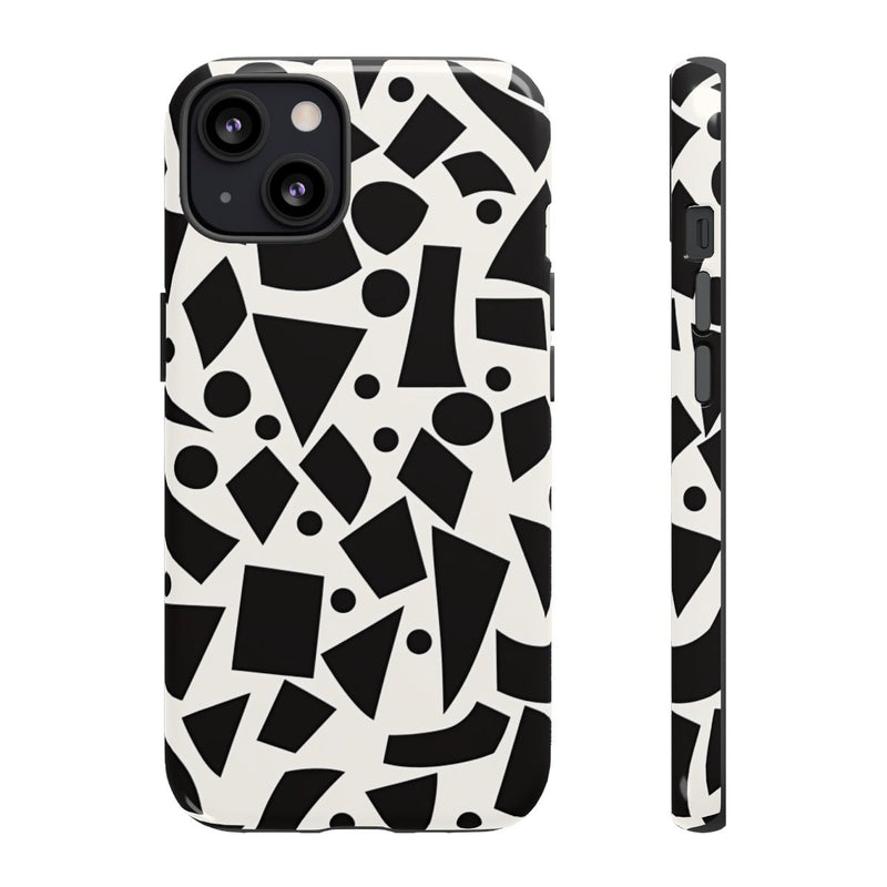 Zwart-Wit Geometrisch Abstract Patroon