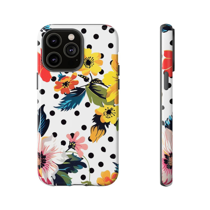 Kleurrijk Bloemenpatroon met Polkadots