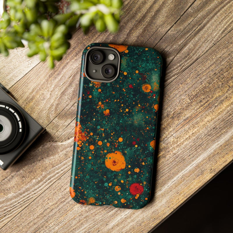 Abstracte Oranje en Teal Bellenpatroon
