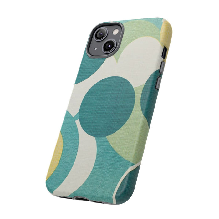 Retro Patroon met Blauwe en Gele Cirkels