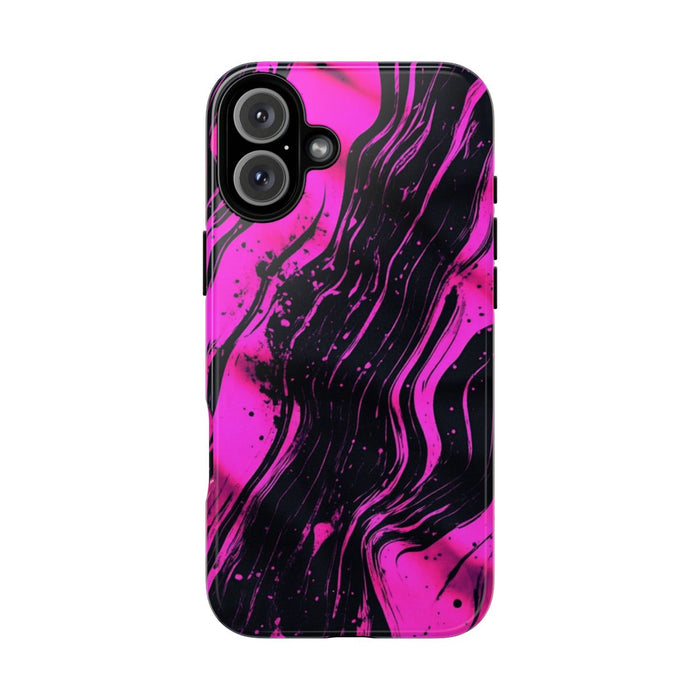 Neonroze en Zwart Abstract Patroon
