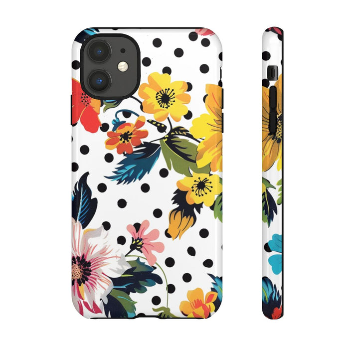 Kleurrijk Bloemenpatroon met Polkadots