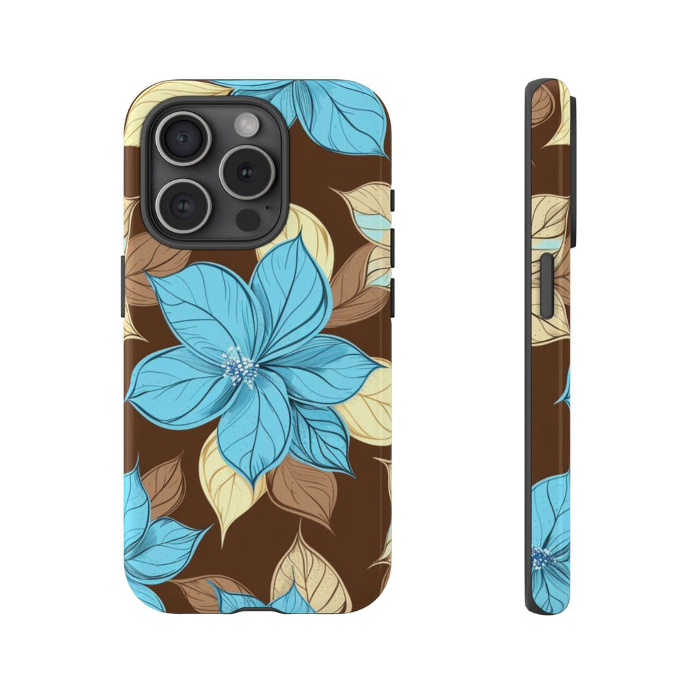 Turquoise en Beige Bloemenpatroon