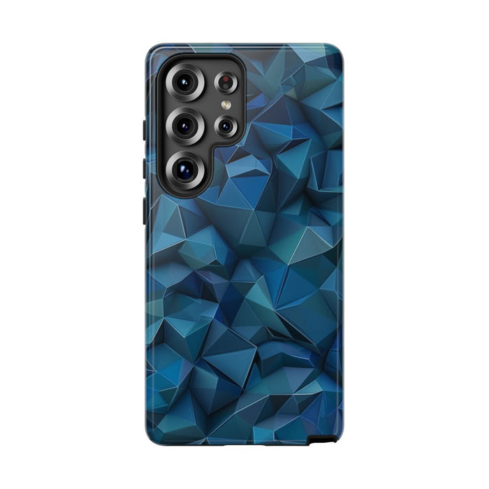 Diepblauw Geometrisch Polygonenpatroon