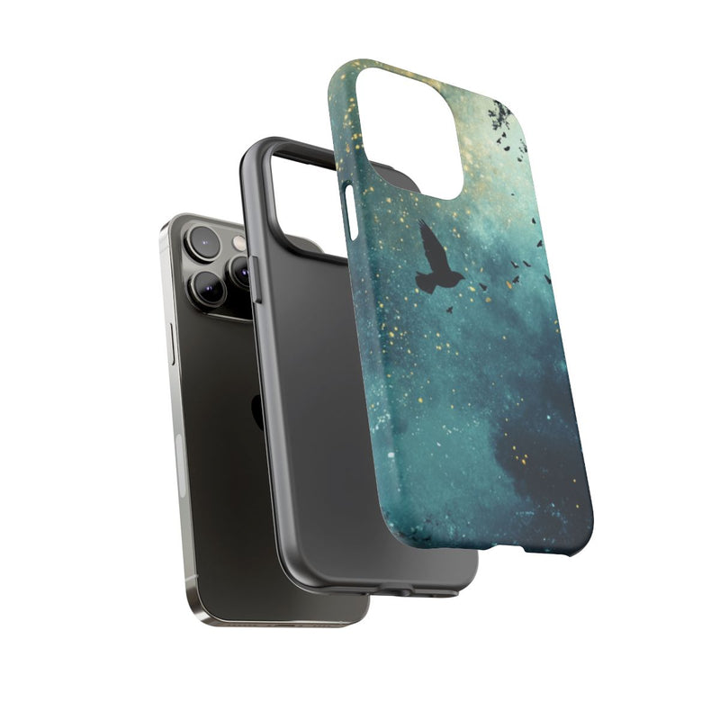 Nachtelijke Lucht met Vogels en Bomen