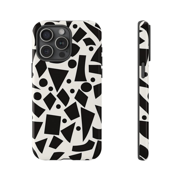 Zwart-Wit Geometrisch Abstract Patroon