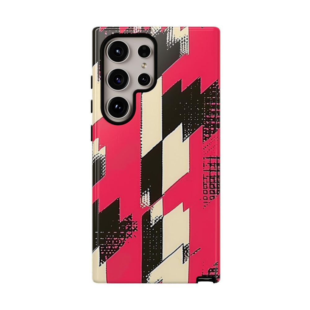 Roze en Zwart Pied-de-Poule Patroon