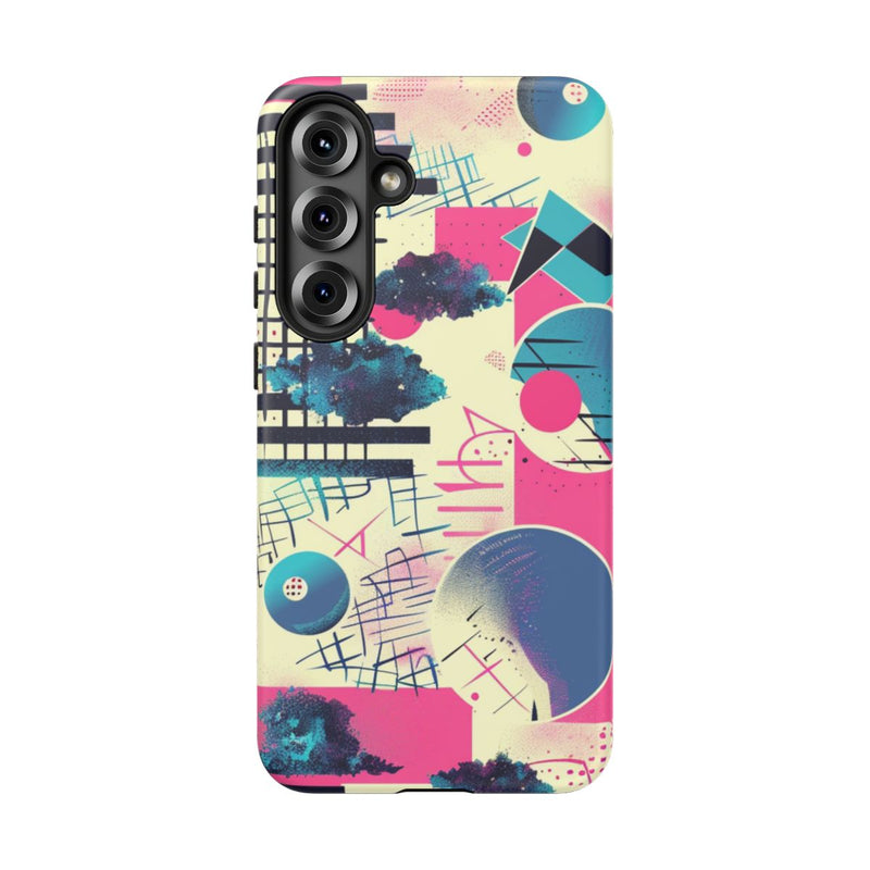 Abstract Geometrisch Patroon in Roze en Blauw
