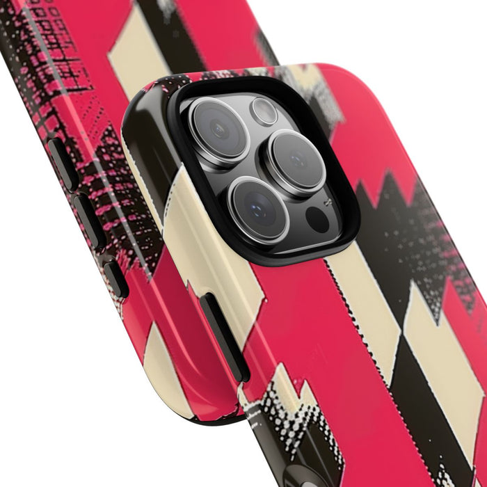 Roze en Zwart Pied-de-Poule Patroon