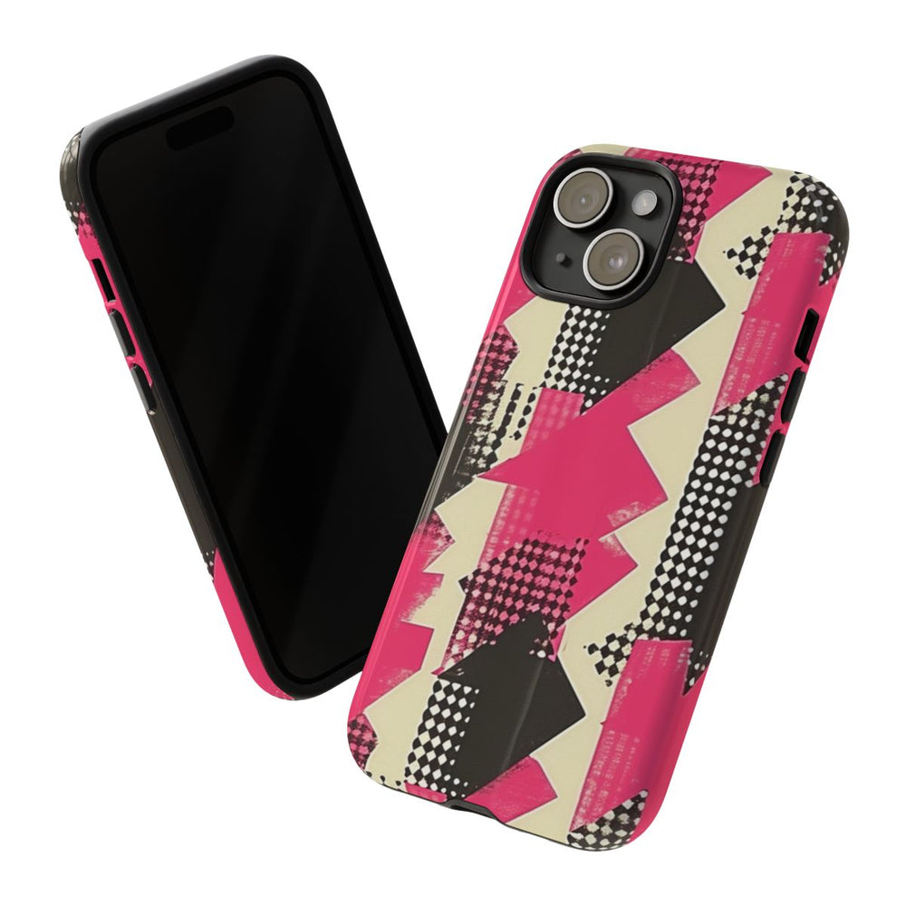 Roze en Zwart Abstract Geometrisch Patroon