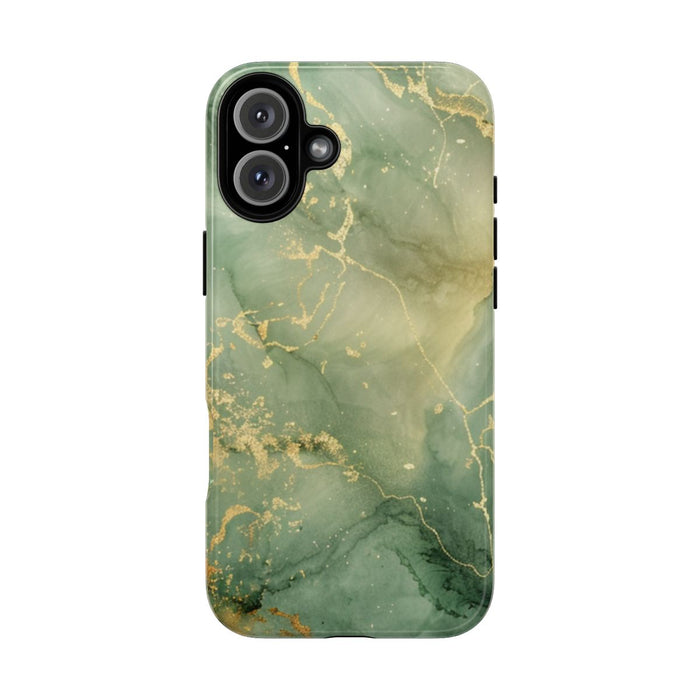 Groene en Gouden Marmer Abstract