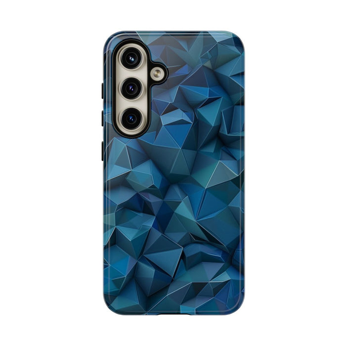 Diepblauw Geometrisch Polygonenpatroon