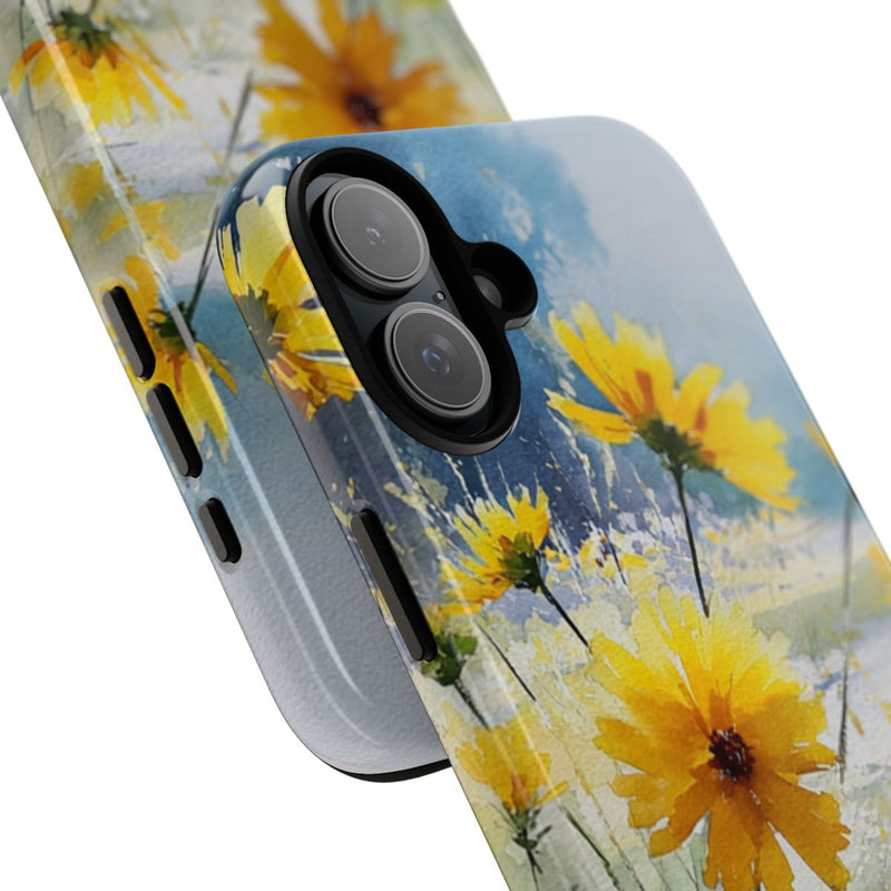 Gele Zonnebloemen in Pastelkleurig Landschap