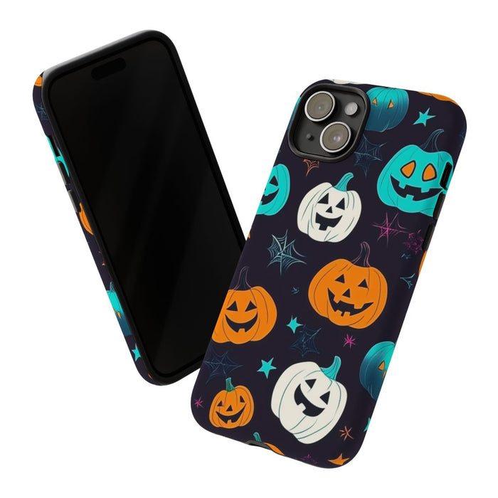 Vrolijk Gekleurde Halloween Pompoenen Patroon