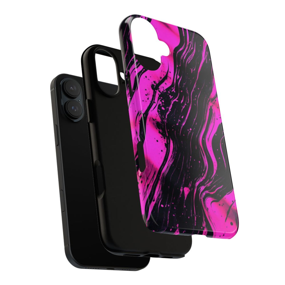 Neonroze en Zwart Abstract Patroon