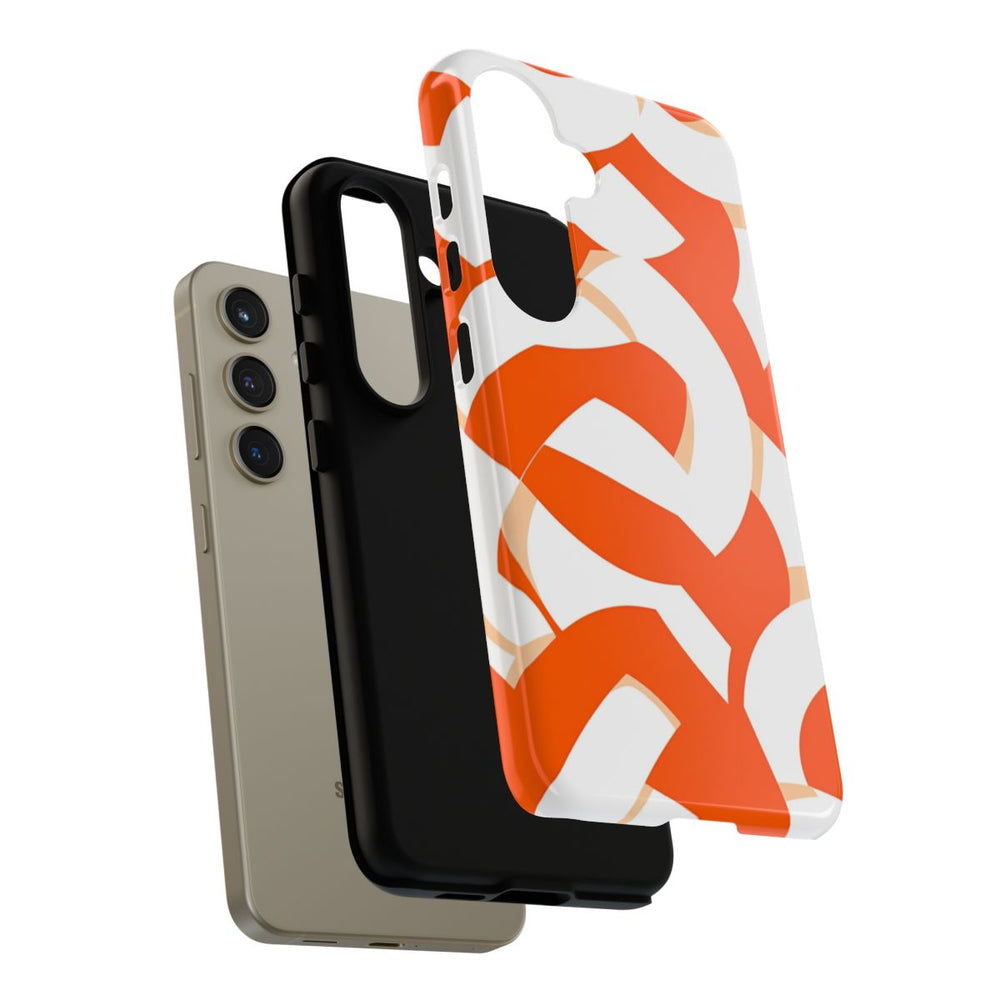 Oranje en Wit Geometrisch Patroon