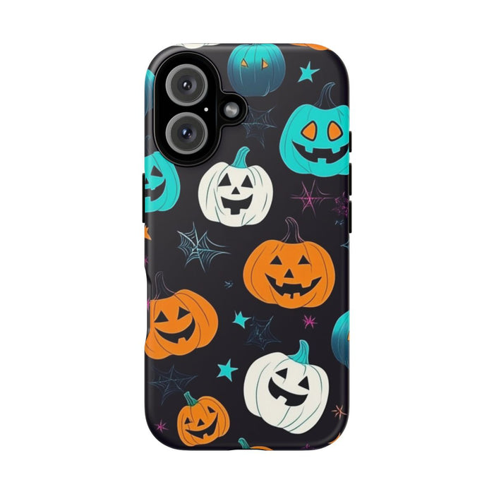 Vrolijk Gekleurde Halloween Pompoenen Patroon