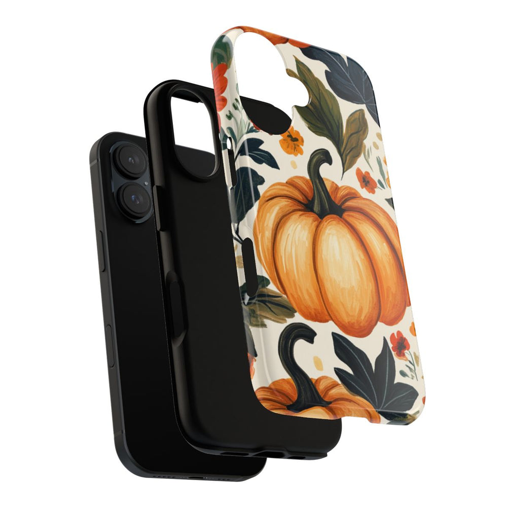 Herfst Pompoen en Bloemenpatroon
