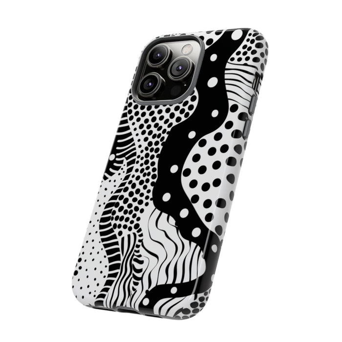 Zwart-Wit Abstract Stippenpatroon