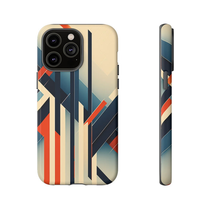 Geometrisch Abstracte Lijnen in Oranje en Blauw