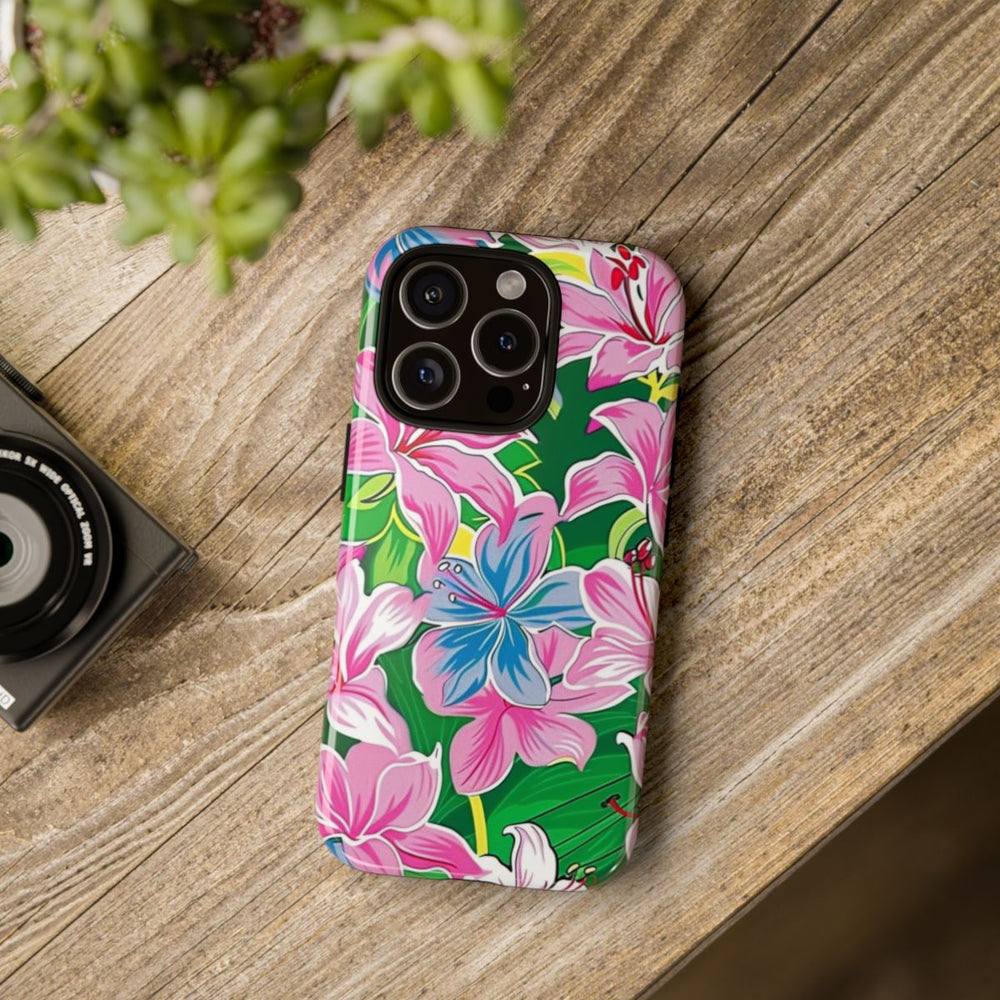 Roze en Blauwe Bloemenprint