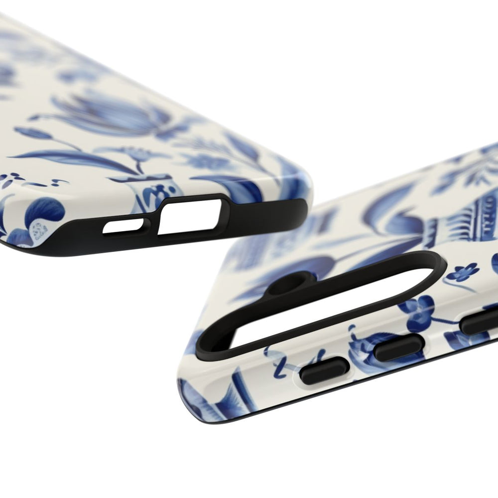 Blauw Bloemmotief met Delfts Vaaspatroon