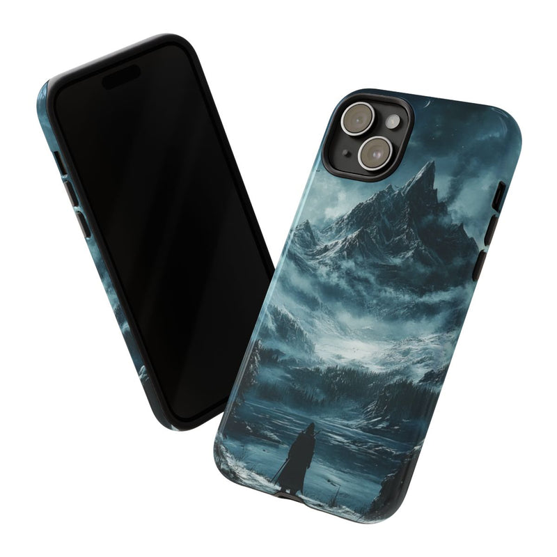 Mysterieus Berglandschap met Eenzaam Silhouet