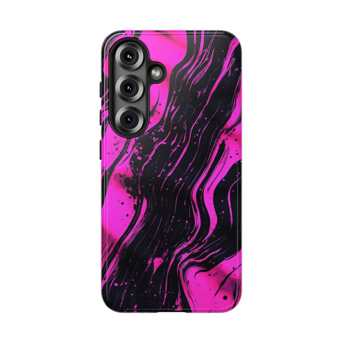 Neonroze en Zwart Abstract Patroon