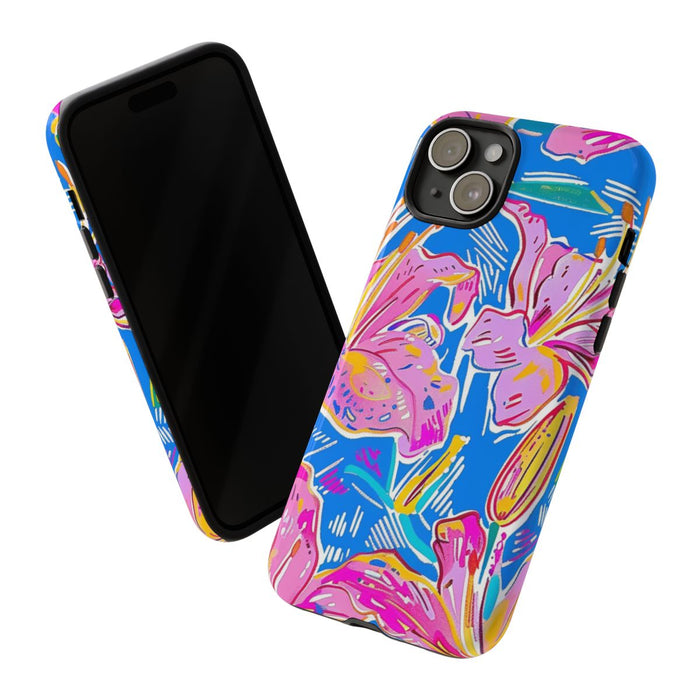 Felroze en Gele Bloemenprint