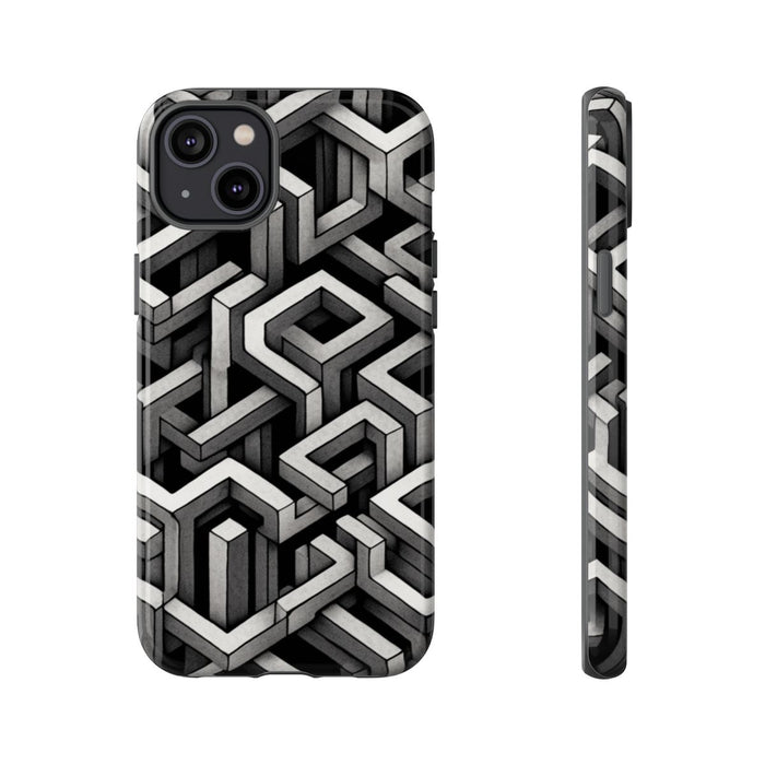 Monochrome Geometrisch Optisch Illusiepatroon