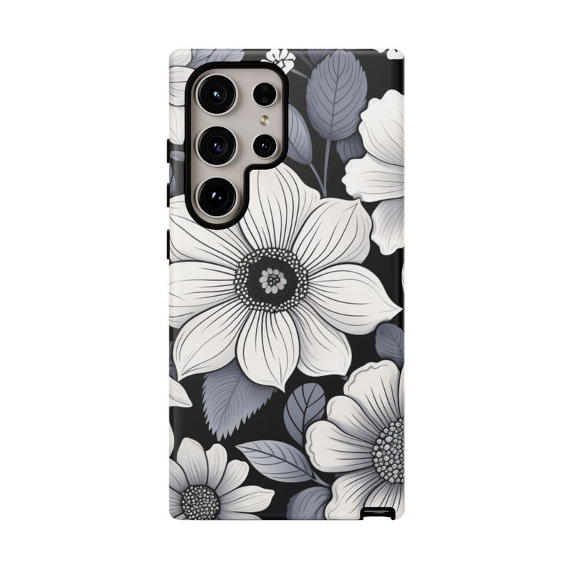 Zwart-Wit Bloemenpatroon