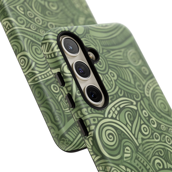 Abstract Groen Tribal Doodle Patroon