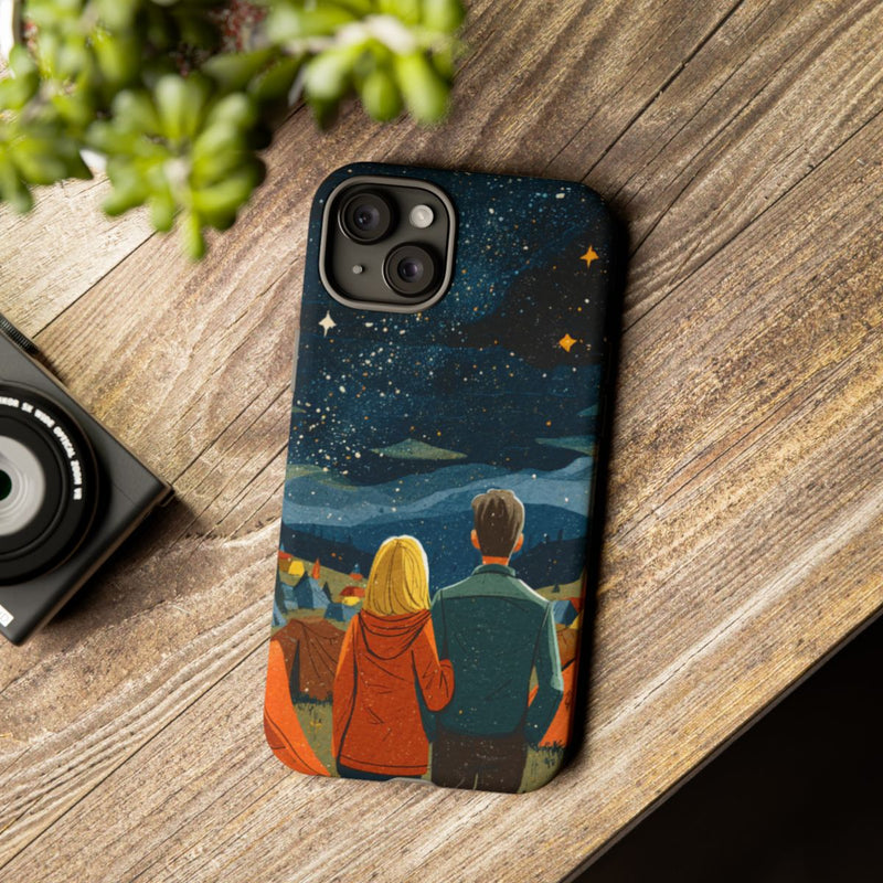 Stelletje Onder Sterrenhemel Tussen Tenten