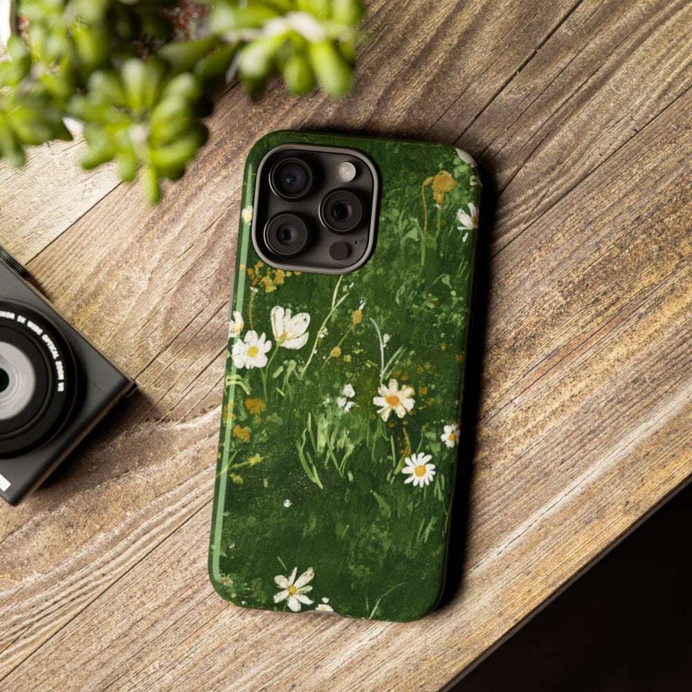 Groene Weide met Witte Bloemen