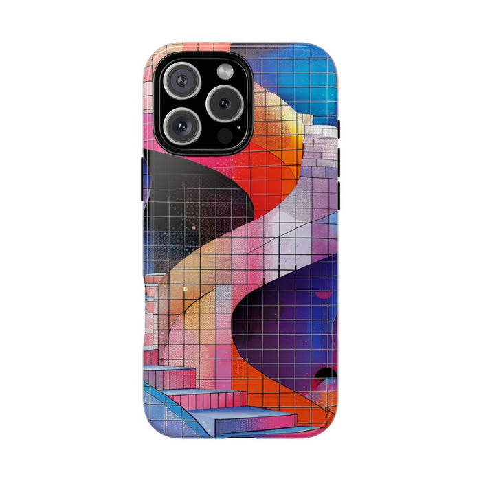 Kleurrijke Abstracte Spiraaltrap met Mozaïekpatroon