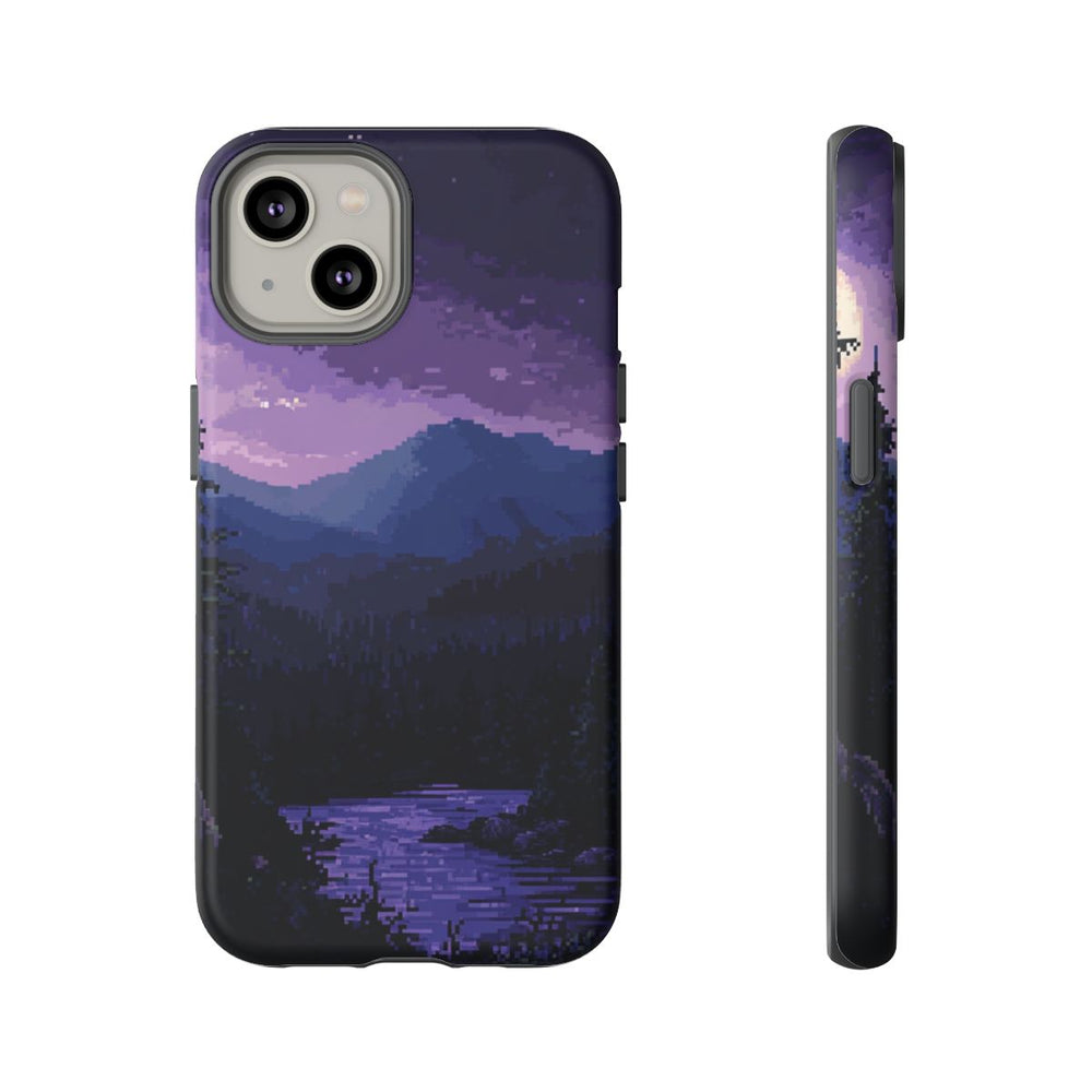 Pixel Art Boslandschap bij Maanlicht