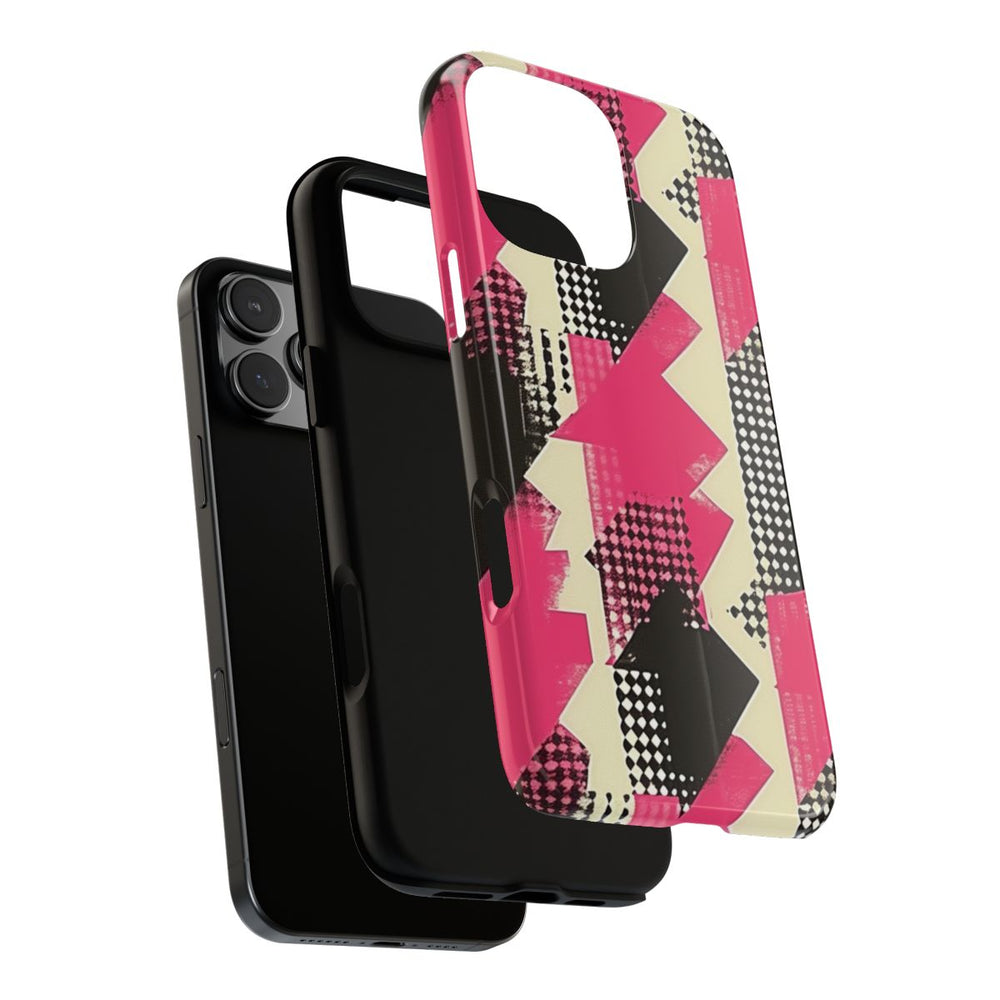 Roze en Zwart Abstract Geometrisch Patroon