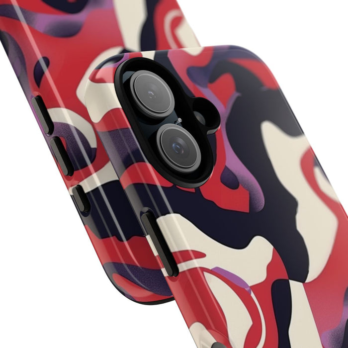 Abstract Rood-Zwart-Crème Patroon