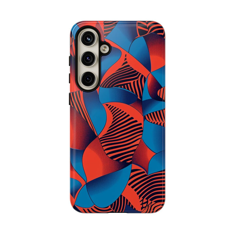 Levendig Rood-Blauw Abstract Patroon