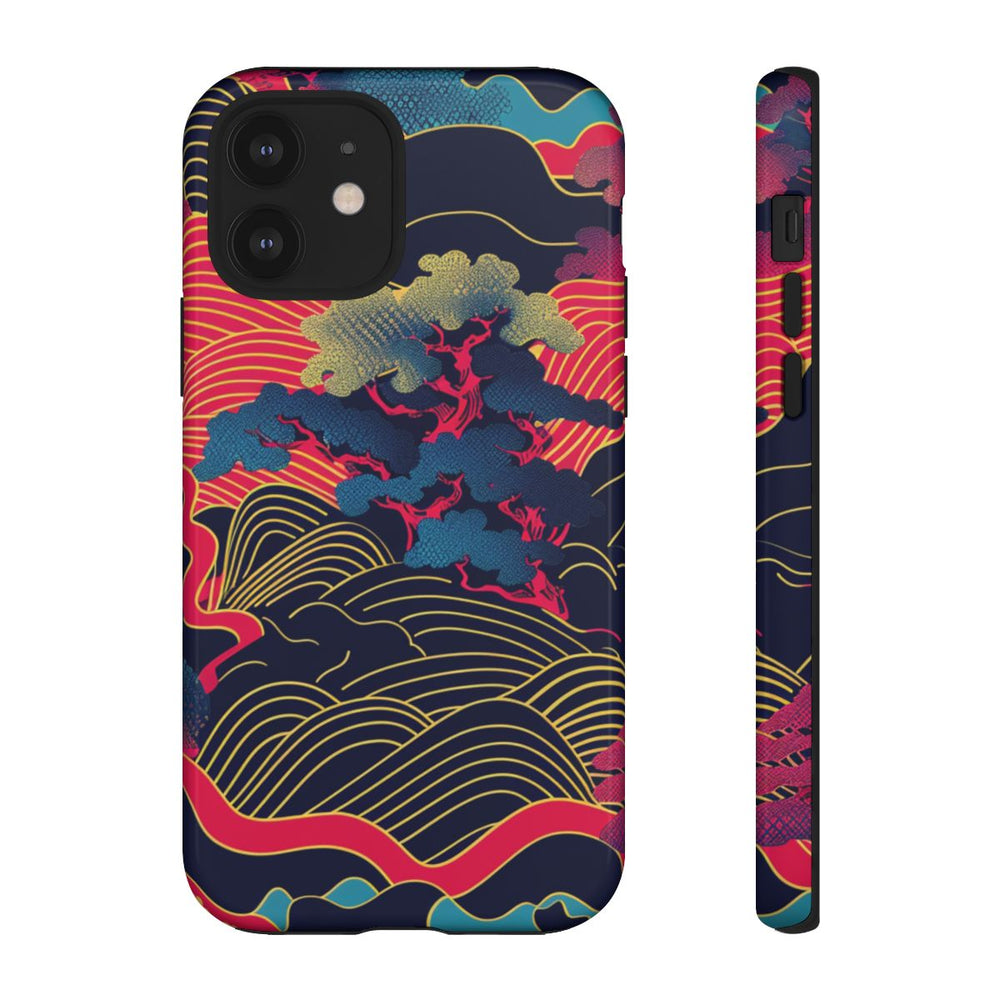 Neon Japanse Landschapspatroon