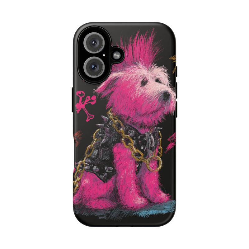 Roze Mohawk Punk Hond Illustratie