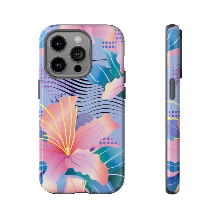 Roze Bloemenpatroon met Abstracte Accenten