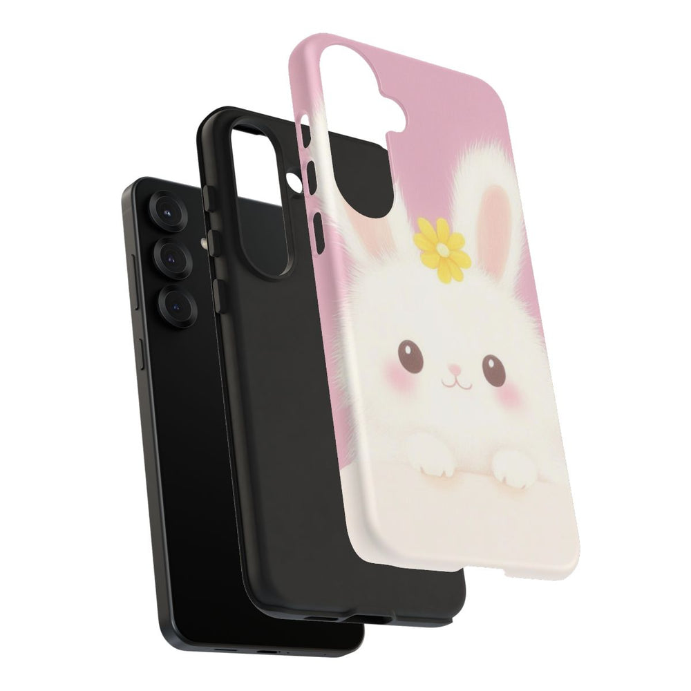 Schattig Wit Konijntje met Gele Bloem