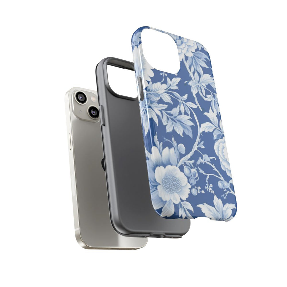 Blauw-Wit Bloemenpatroon