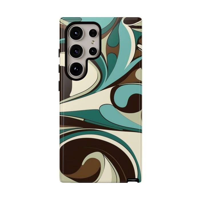 Abstracte Swirl in Teal en Bruin