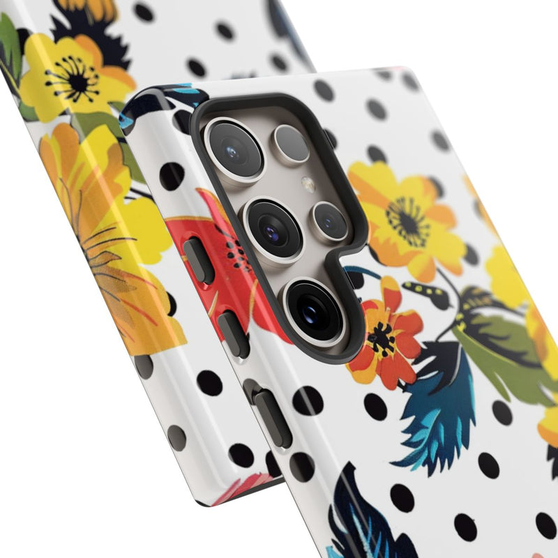 Kleurrijk Bloemenpatroon met Polkadots