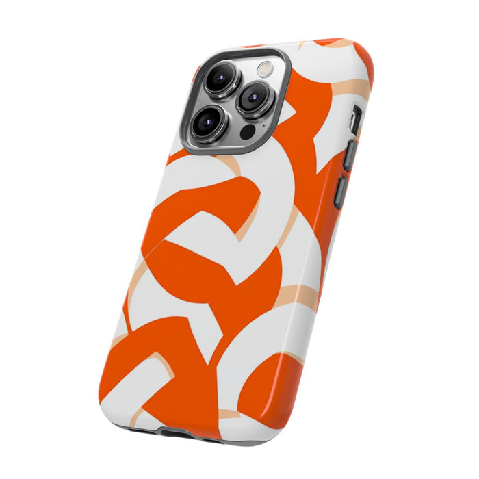 Oranje en Wit Geometrisch Patroon