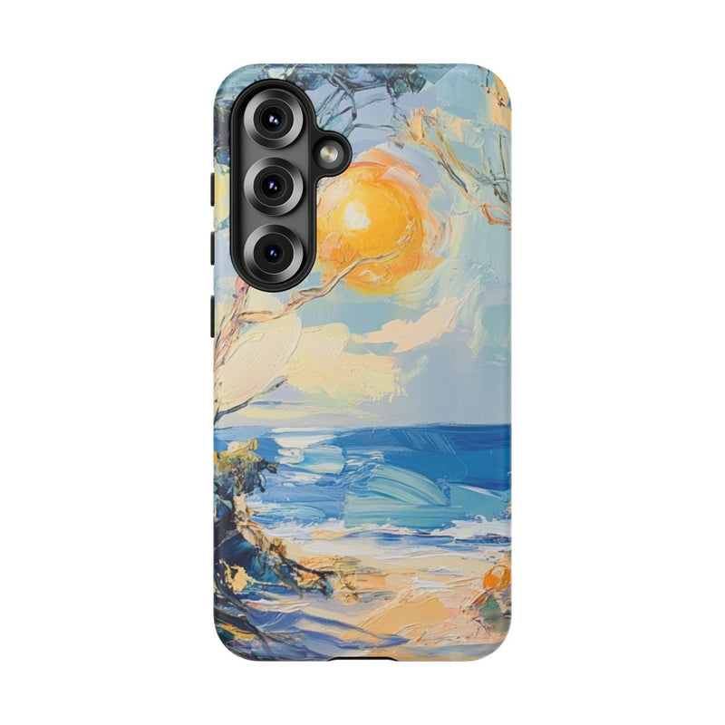 Zonnig Strandtafereel met Penseelstreken