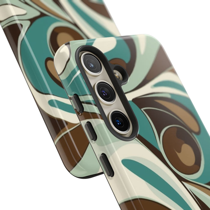 Abstracte Swirl in Teal en Bruin