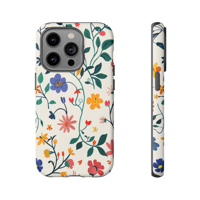 Kleurrijk Bloemenpatroon met Klimop